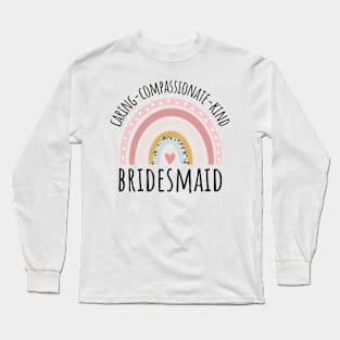 Bridesmaid Pastel Rainbow Long Sleeve T-Shirt